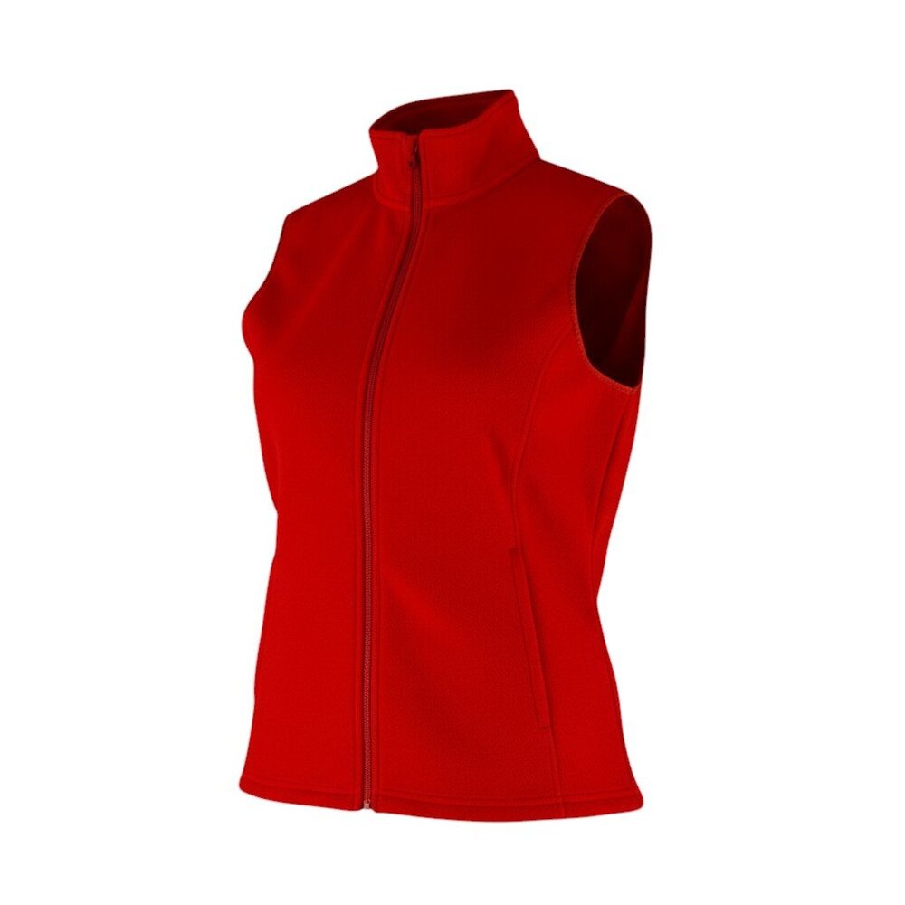 LL Bean Mens XLT Fleece Sweater Vest Red POLARTEC Pockets Cinch Waist Full Zip